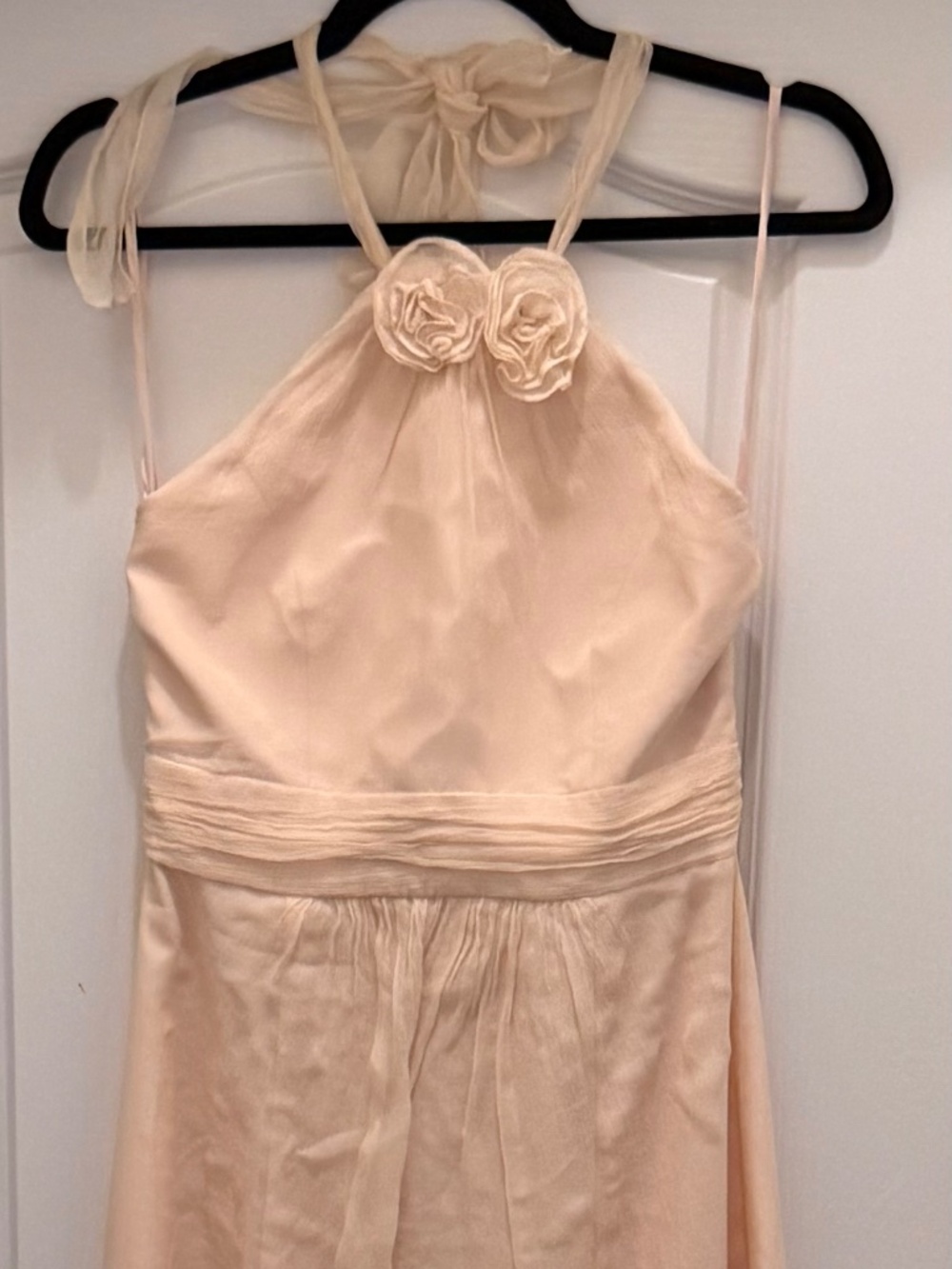 Stunning Amsale 100% Silk Full Mermaid Gown in Bellini Pink